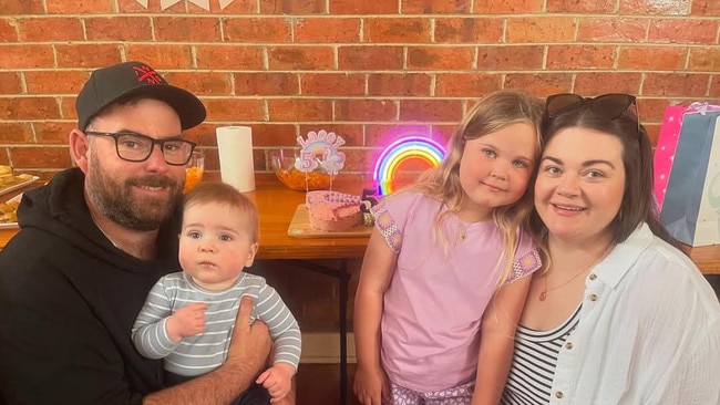 Matt Bessell with son Edward, daughter Lacey and his partner Chantelle Butler who died tragically before her son's first birthday. Picture: Supplied by family.