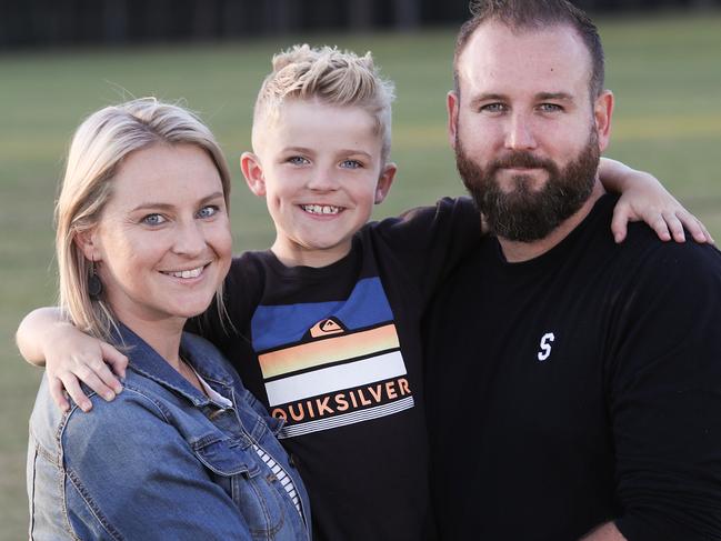 Rebecca, Finn 8-years and dad Ross O’Donovan. Picture: Carmela Roche