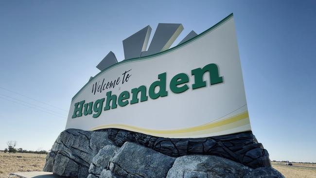 The generic 'Welcome to Hughenden' sign on the edge of town. Picture: Blair Jackson