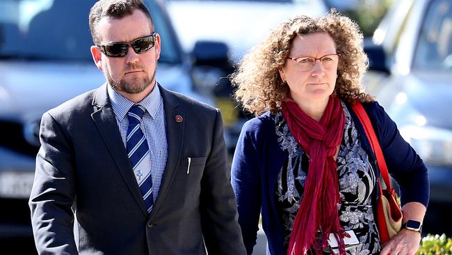 Chief Inspector Sean McDermott arrives at the inquest at Lidcombe Coroners Court today. Pic Dylan Coker.