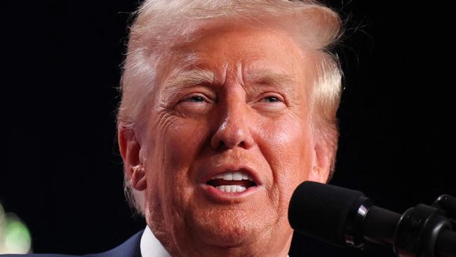 DORAL, FLORIDA - JANUARY 27: President Donald Trump addresses the 2025 Republican Issues Conference at the Trump National Doral Miami on January 27, 2025 in Doral, Florida. The three-day planning session was expected to lay out Trump's ambitious legislative agenda.   Joe Raedle/Getty Images/AFP (Photo by JOE RAEDLE / GETTY IMAGES NORTH AMERICA / Getty Images via AFP)