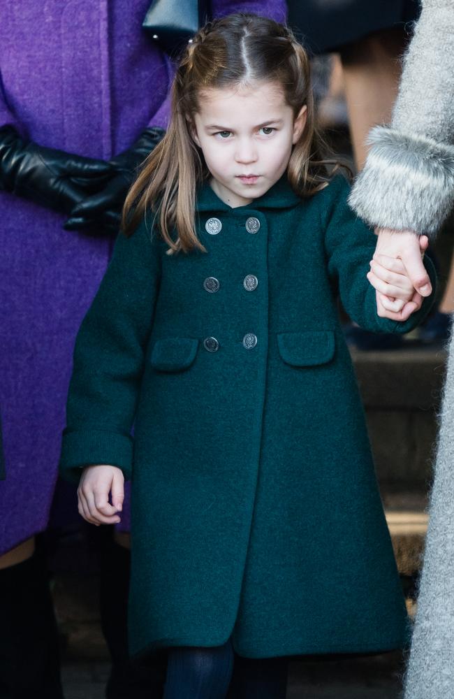 Charlotte stunned in an emerald green overcoat on Christmas Day in 2019. Picture: Getty Images