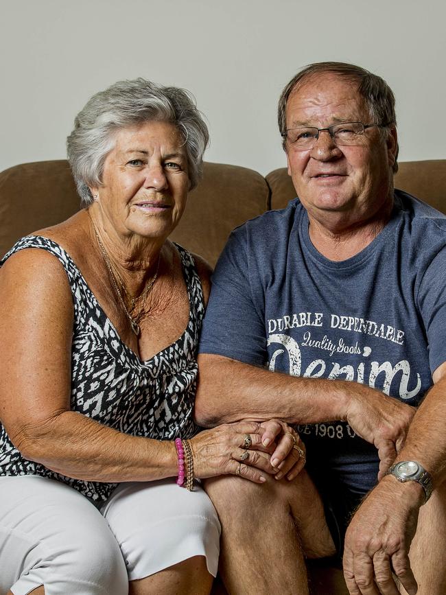 NRL legend Tommy Raudonikis with his wife Trish. Picture: Jerad Williams