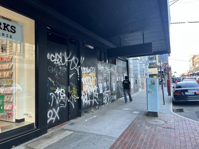 The street is littered in graffiti — but where in Melbourne isn’t? Picture: Grace Frost