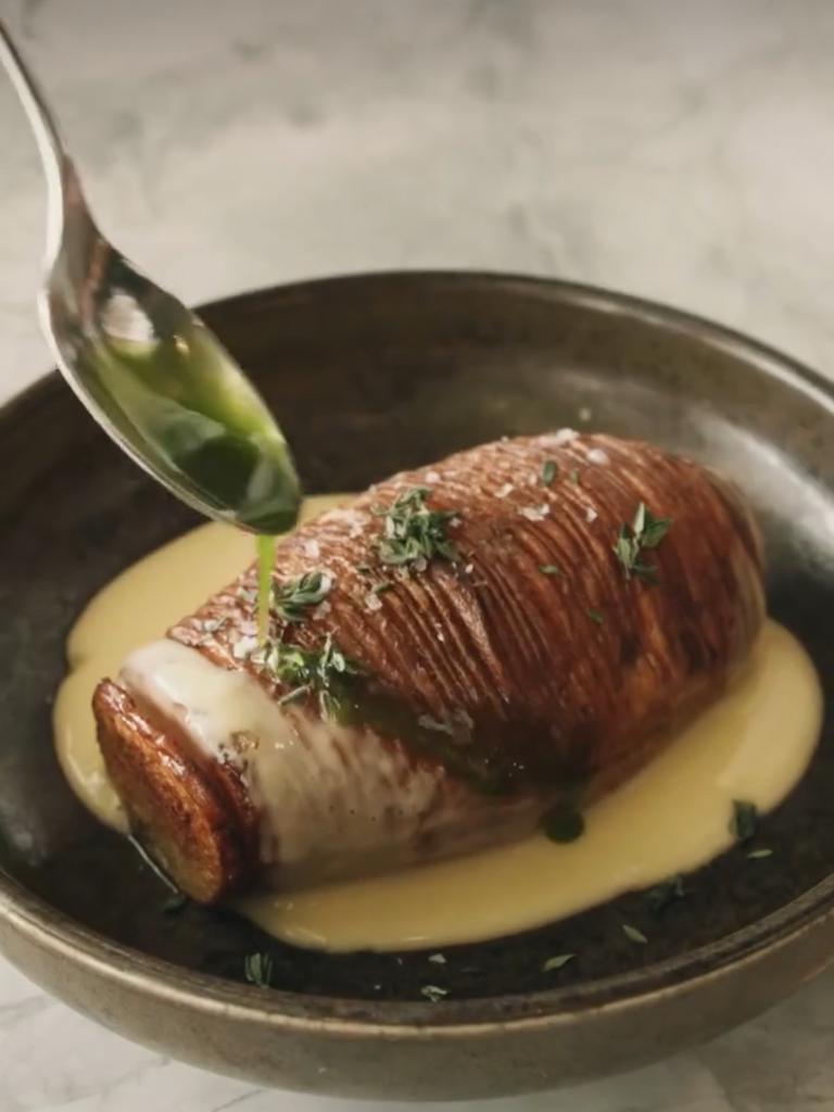 Woodcut’s iconic Hasselback potato is a must.