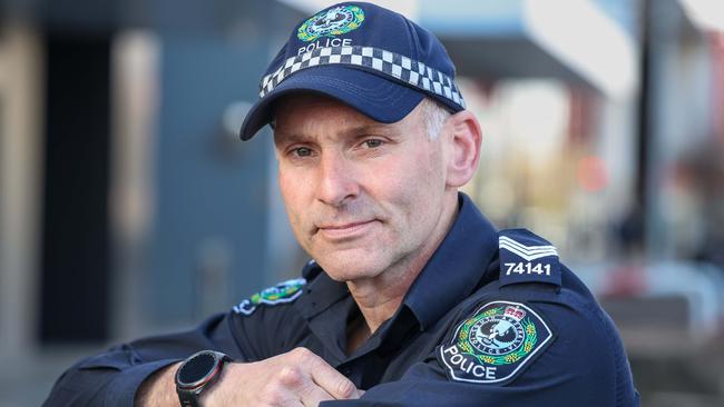 Sergeant David Mitchell, from SAPOL’s Financial and Cybercrime Investigation Branch intervened to save a distressed woman from losing thousands of dollars in a scam. Picture: Russell Millard