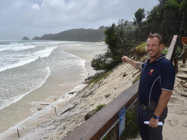 David Faiers, park manager at Reflections Clarkes Beach happy to see the sand returning to the area.