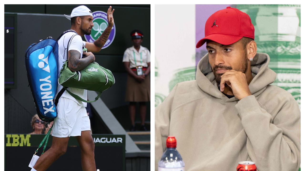 Nick Kyrgios' decision to wear red shoes onto Centre Court did not go down well with one English reporter. Photo: Fox Sports