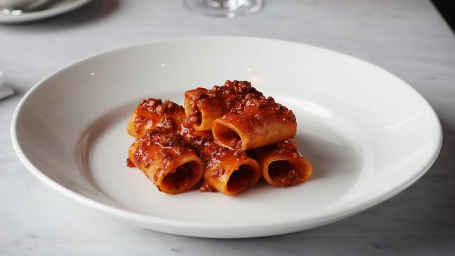 Simple pleasures: the paccheri Bolognese will brighten any day. Picture: Rebecca Michael