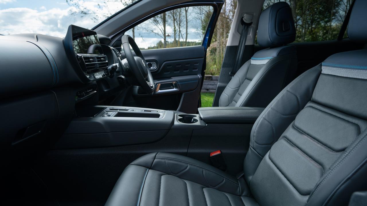 Cushy leather seats are among the standard features in the Citroen C5 Aircross Sport.