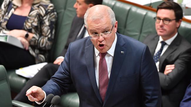 Scott Morrison during question time on Tuesday. Picture: AAP