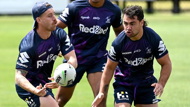 Cameron Munster has altered his game slightly so that his combination with Jahrome Hughes can thrive in the post-Cameron Smith era. Picture: Bradley Kanaris/Getty Images