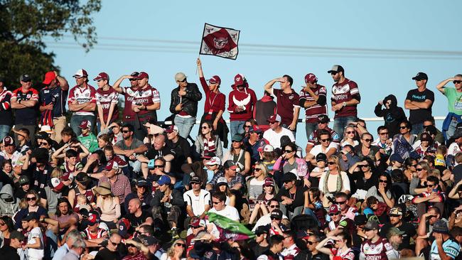 Crowds showing their passion at Brookvale Oval. Picture. Phil Hillyard