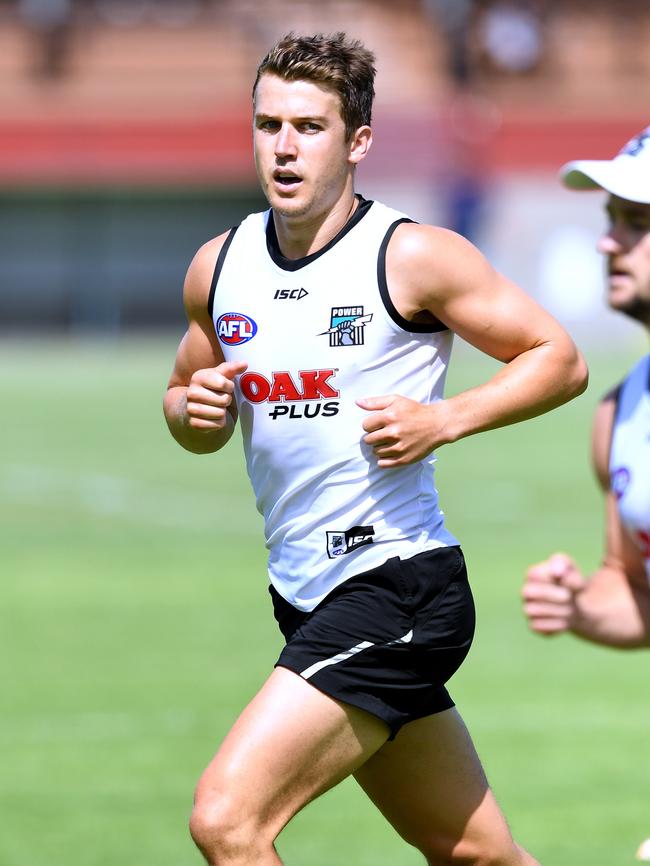 Former Melbourne skipper Jack Trengove has impressed on the track for Port. Picture: AAP Image/Mark Brake