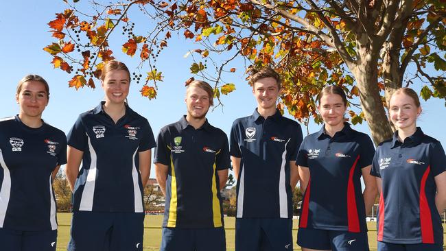 SEDA leaders Taiya Morrow, Ruby Cunningham, Daniel Lenehan and Bodie Bruns, Tahlia Denham and Teal Kiddier. Picture: Alison Wynd