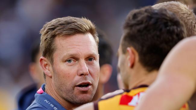 Sam Mitchell and his team have plenty of work to do after being smashed by Geelong. Picture: Dylan Burns/AFL Photos via Getty Images