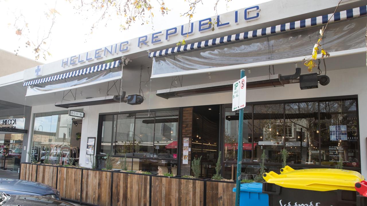 Hellenic Republic, owned by George Calombaris, sat relatively empty for lunchtime service as dinners seemed to be staying away. Picture: Matrix