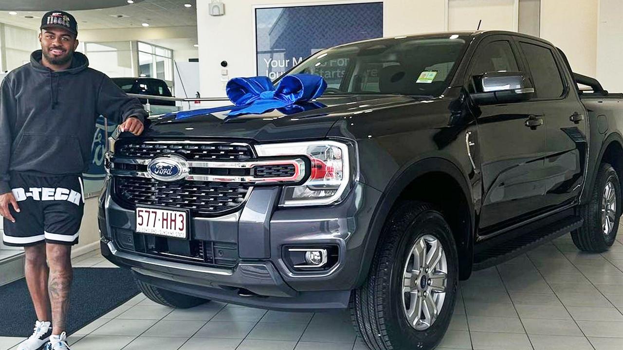 Happier times when Mam picked up his new Ford Ranger in August 2023. Source: Instagram.