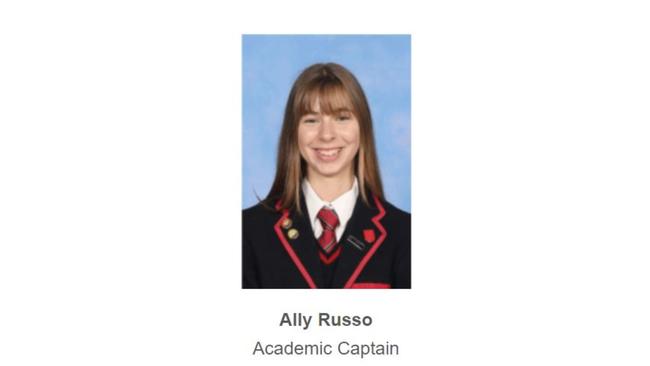 Balcombe Grammar School Academic captain for 2025: Ally Russo.