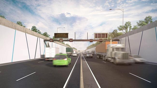 Artist impression of River Torrens to Darlington upgrade section of the North-South Corridor. Picture: Supplied