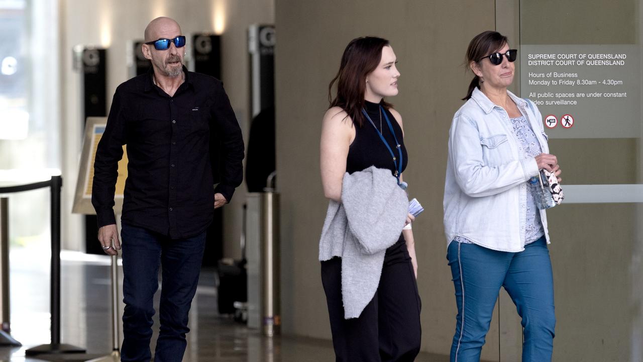 Michael Menzel’s family leaves Brisbane Supreme Court. Picture: NCA NewsWire / Sarah Marshall