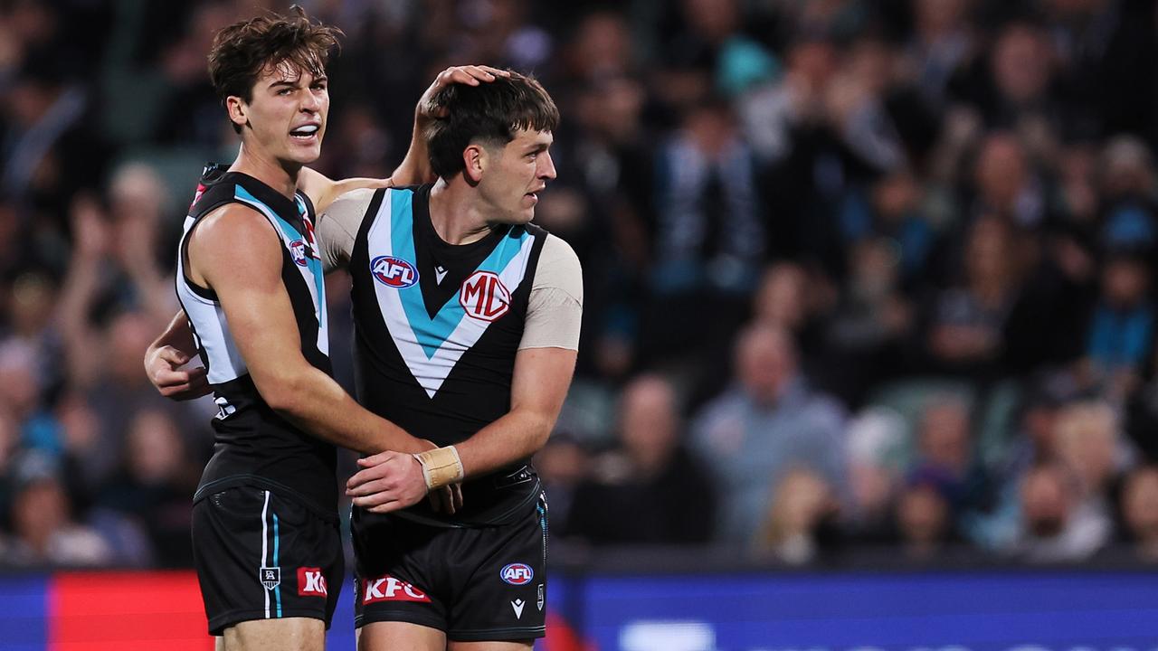 Connor Rozee and Zak Butters have had sensational seasons. Picture: James Elsby/AFL Photos