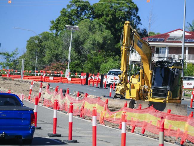 Picture of road works around the Wardoo St/Cotlew St intersection.Picture: Glenn Campbell