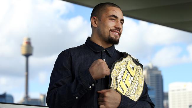 Robert Whittaker is interim champion of the UFC’s muddled-weight division. Picture: Richard Dobson