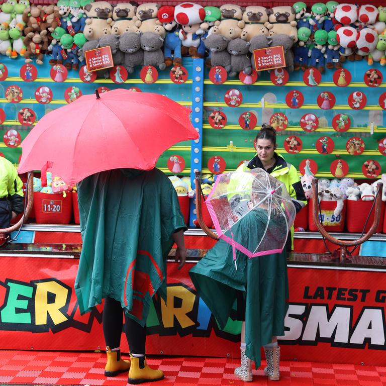 A wet People’s Day at the Ekka. Picture: Liam Kidston