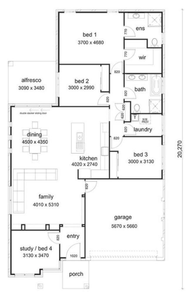 The floor plan.