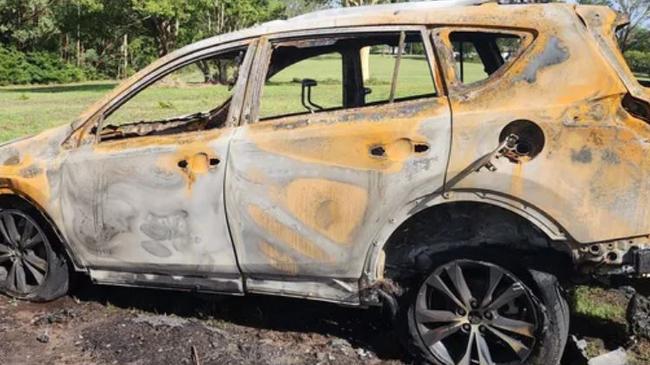 A Port Stephens single mum with no insurance has had her car stolen, ditched and torched during last week's storms. Picture: GoFundMe / Supplied.