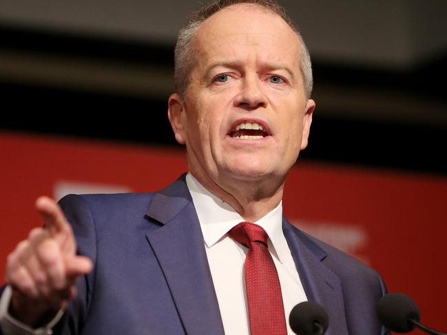 27/05/2018: Federal Labor Leader Bill Shorten speaks at the Victorian ALP Conference at Moonee Valley race course in Melbourne.  Stuart McEvoy for The Australian.