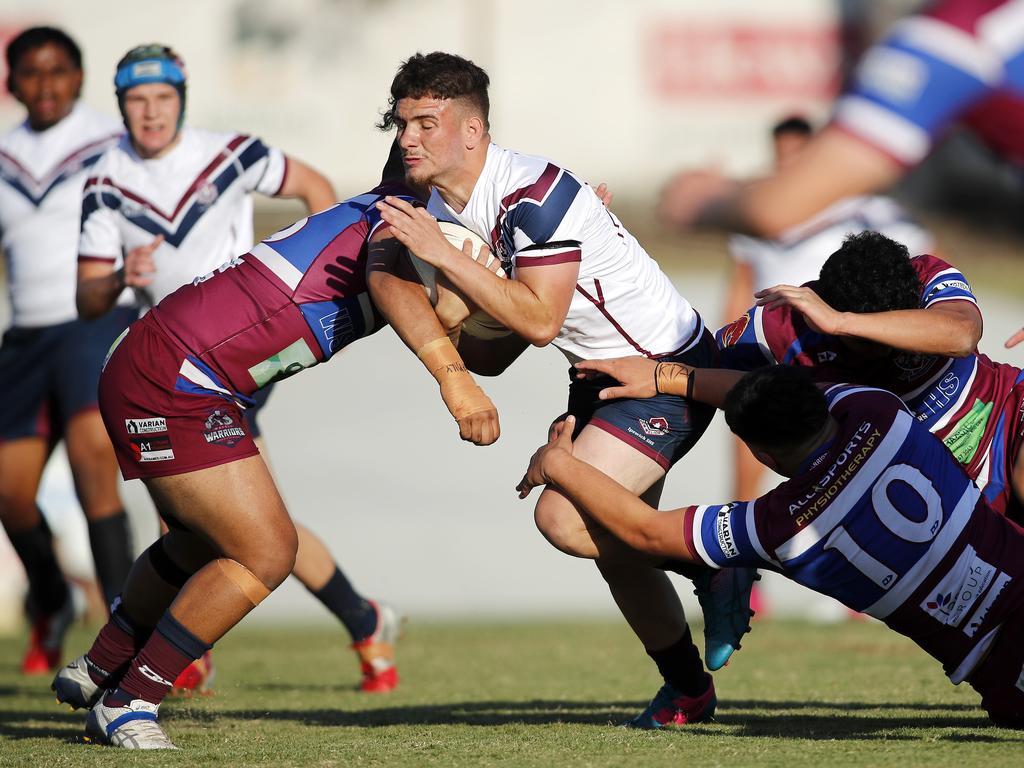 Mason Pintegne of Ipswich in action between Ipswich State High and Wavell State High at Ipswich. Picture: Josh Woning