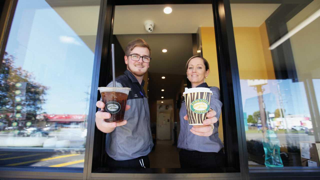 Zarraffa's Coffee South Tweed team members Glenn Wornes and Shandice Densley. Picture: Contributed