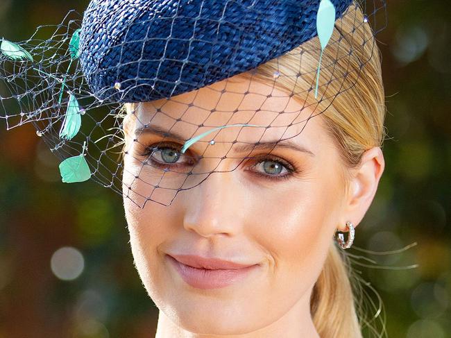 Lady Kitty Spencer with the 2019 Melbourne Cup. Picture: Mark Stewart