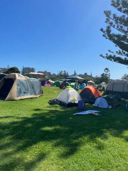 The “profestival” camp in Newcastle.