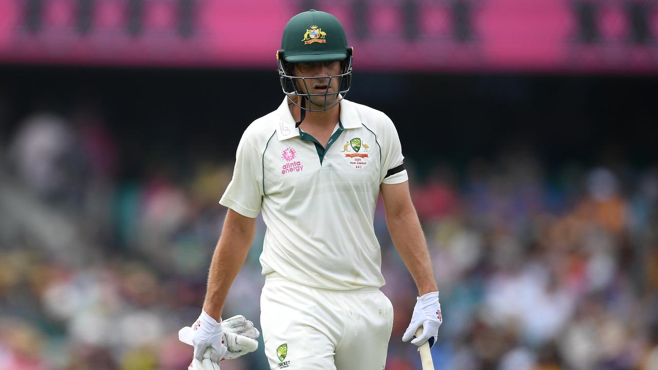 Joe Burns was dismissed cheaply again. Photo: Dan Himbrechts/AAP Image.