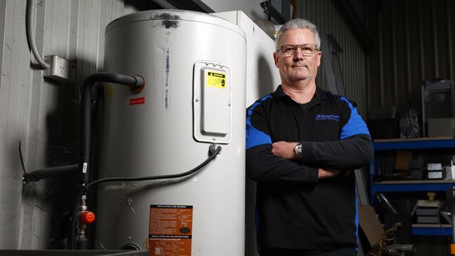 Tim Mackie, the owner of Kirrapak in the Southern Highlands, was given two free heat pump systems courtesy of state government rebates. One stopped working within a month. Picture: Jonathan Ng