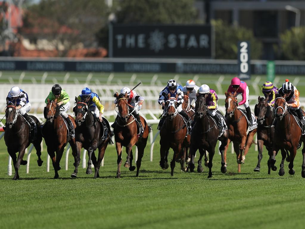 SYDNEY, AUSTRALIA - APRIL 11: James McDonald riding Through The Cracks wins Race 3Â Polytrack Provincial Championships Final during Sydney Racing The Championships Day 2 Queen Elizabeth Stakes Day at Royal Randwick Racecourse on April 11, 2020 in Sydney, Australia. (Photo by Matt King/Getty Images)