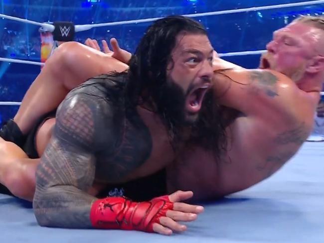 There is a conspiracy theory Roman Reigns' shoulder popped out. Photo: WWE.