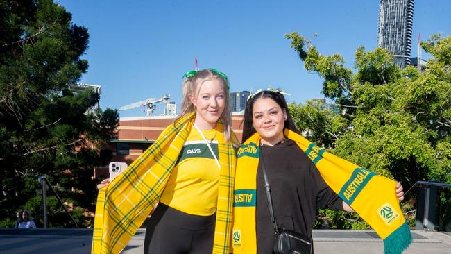 Fans ahead of the World Cup Matilda's v Sweden match at Suncorp Stadium. Photo - Stephen Archer