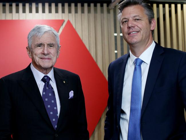 (L to R) Seven West media boss Kerry Stokes pictured with new Seven CEO James Warburton in Sydney on Friday, 16th August 2019. picture Nikki Short