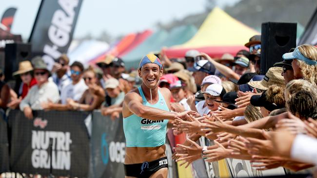 Ali Day wins the Currumbin leg of the Nurti-Grain Ironman Series. Picture: Shane Myers