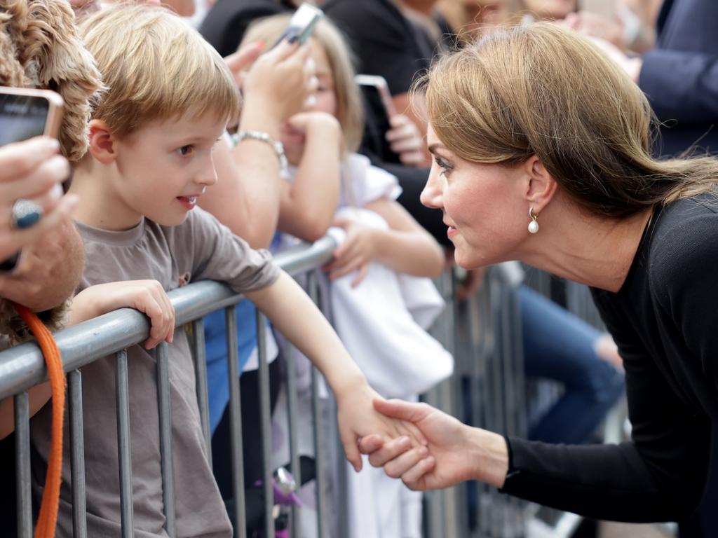 Catherine, Princess of Wales meets the public on the long Walk at Windsor Castle. Prince William has thanked the Queen for 20 years of guidance for Kate. Picture: Getty Images