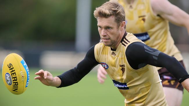 Sam Mitchell had a rare down game against the Giants. Picture: Wayne Ludbey