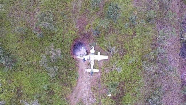 A Cessna twin engine plane crashed near Port Moresby carrying 500kg of cocaine in 2020. The Australian pilot died in the accident. Picture: Supplied