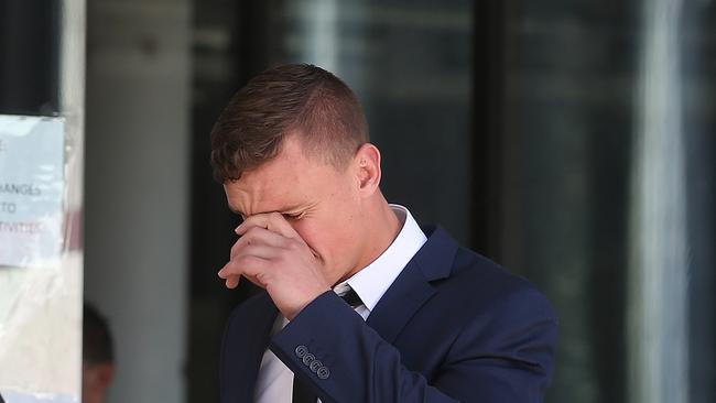 Canberra Raiders player Jack Wighton leaving the ACT Magistrates Court earlier this year. Picture Kym Smith