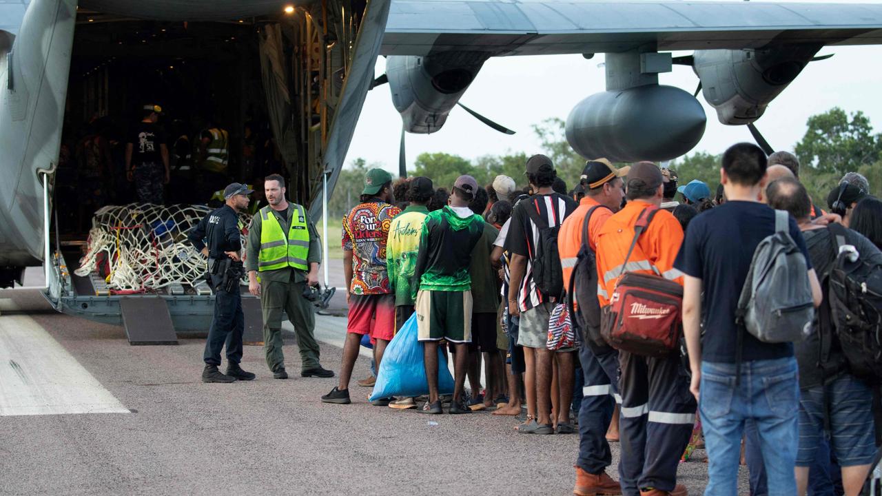 Residents of Borroloola were evacuated earlier this year when their town was cut off by the severe weather effects of Cyclone Megan. Picture: Supplied.