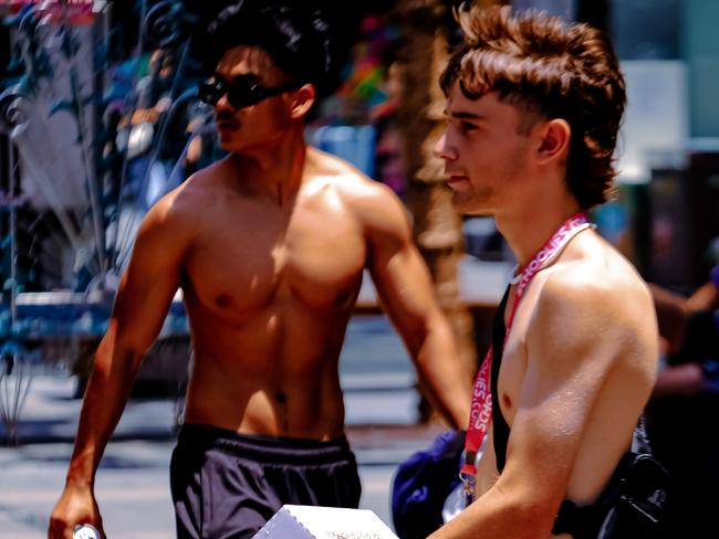 Schoolies boys go wild with new haircuts. Picture: news.com.au/James Weir