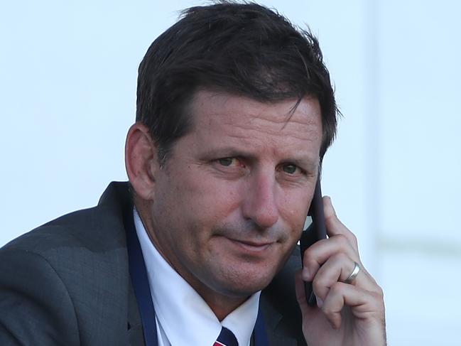 Michael Kasprowicz at the Prime MinisterÕs XI vs South Africa match, a day-night one-day at Manuka Oval in Canberra. Picture Kym Smith